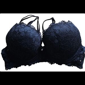 SHEIN Black Lace Floral Bra